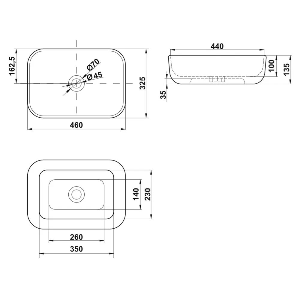 Раковина Melana MLN-78105 накладная для столешницы белая 82381790 Pepo STLM-0025983 - Вид №6