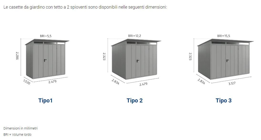 Садовый сарай из оцинкованного листового металла HÖRMANN ITALIA Берри ARCH-00024653 - Вид №2