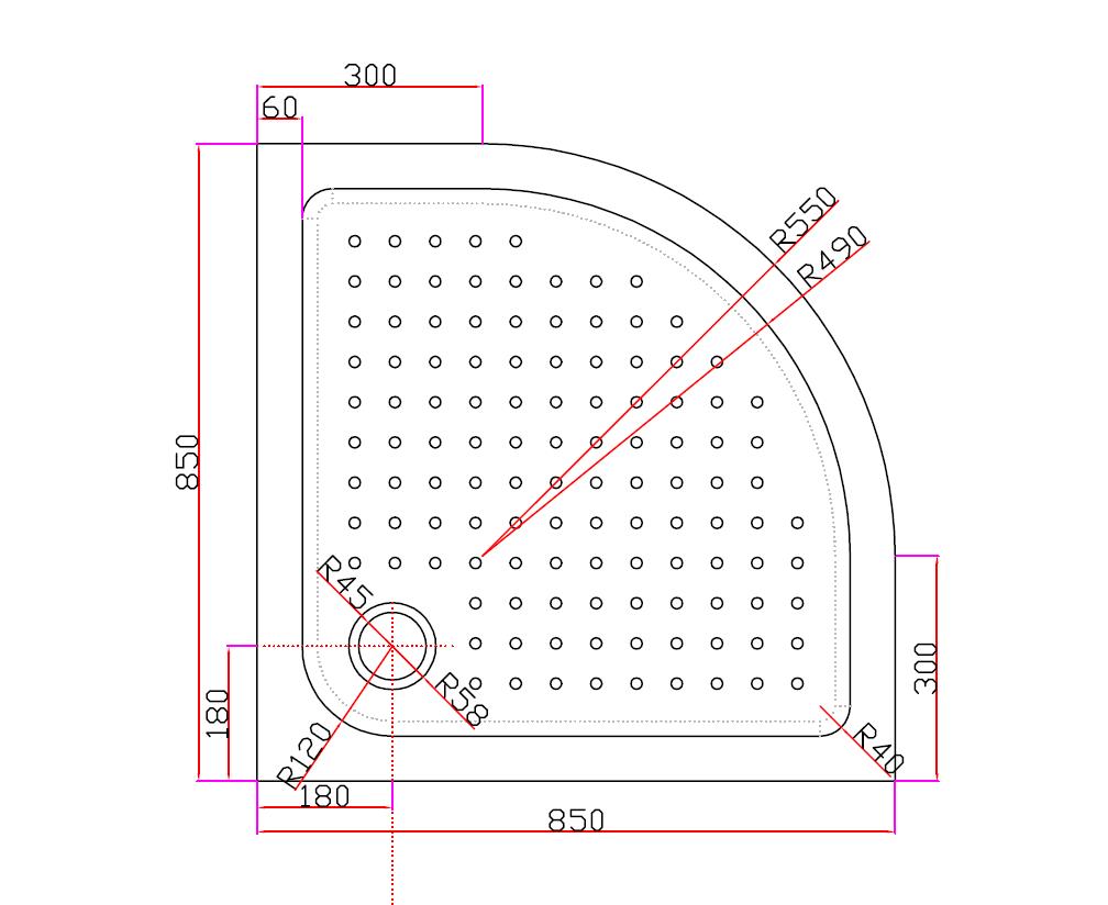 Акриловый поддон CEZARES TRAY-A-R-85-550-15-W  - Вид №1