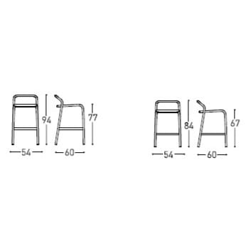 Алюминиевый штабелируемый высокий садовый стул Varaschin ARCH-00151751 - Вид №5