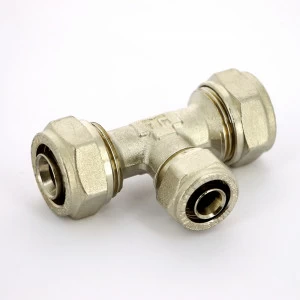 Тройник обжим хромированный TIEMME 12х15х12