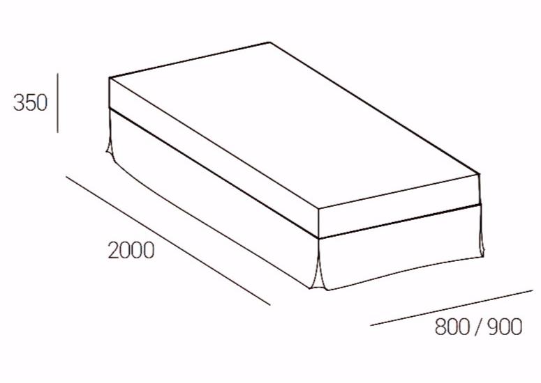 Dall'Agnese Одинарное мягкое сомье из ткани sun-id-1386325 - Вид №4