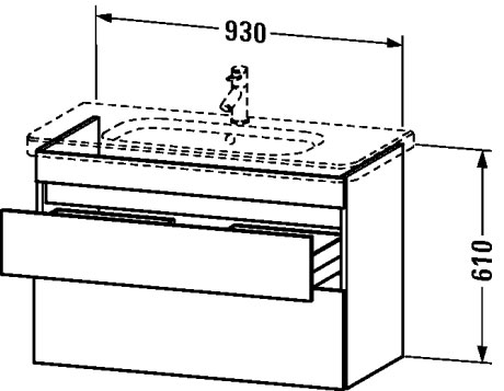 DS648205151 Тумбочка подвесная DuraStyle #DS6482 930 x 448 мм Сосна коричневая, декор Duravit - Вид №1