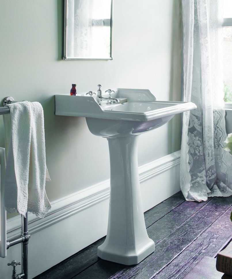 Смеситель для раковины на 3 отверстия с донным клапаном [AN12]  Burlington T14-QT, T2  - Вид №4