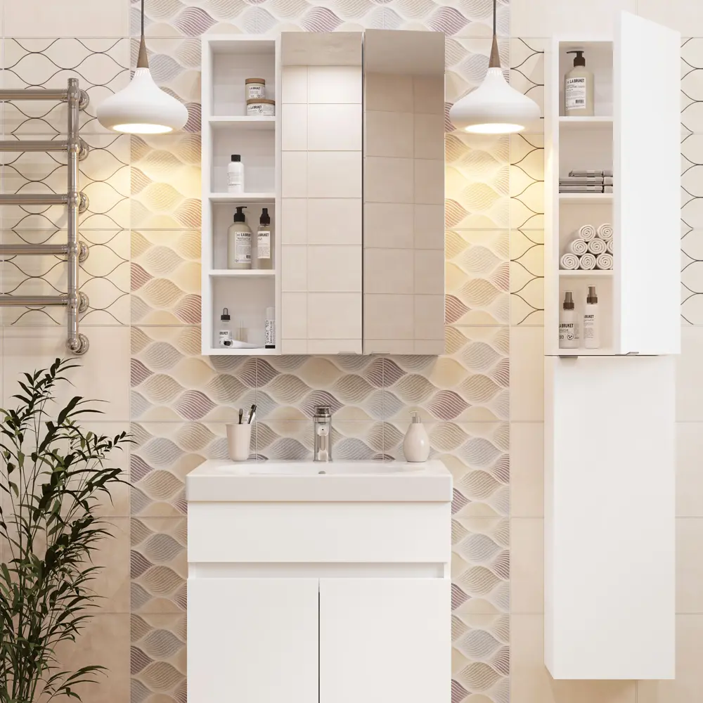 Каркас шкафа подвесного Sensea Смарт 20x80х15 см цвет белый STLM-2131297 - Вид №5