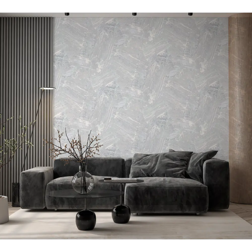 Флизелиновые обои Wallsecret Encanto — серые с текстурой для стильного интерьера 89363297 STLM-0816178 - Вид №3