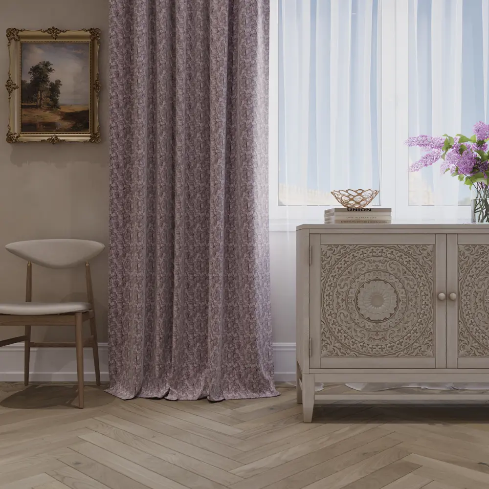 Штора на ленте Denys 200x280 см цвет розовый MIAMOZA STLM-2133846