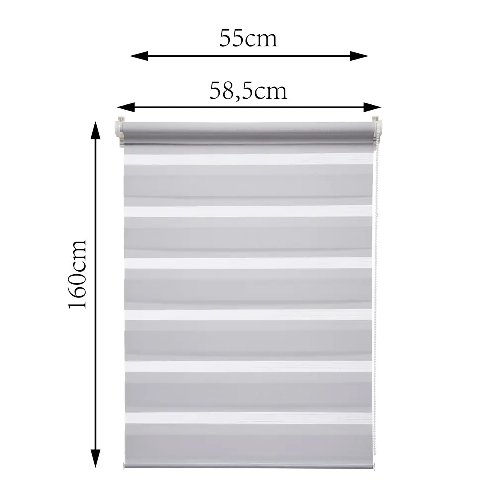 Штора рулонная день-ночь Inspire Peter 55x160 см светло-серая Granit 5 82691056 STLM-2128221 - Вид №2