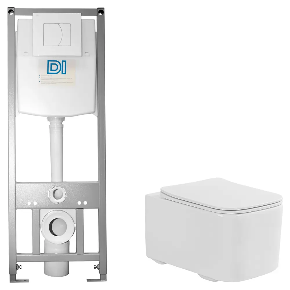 Комплект инсталляции Di с безободковым унитазом Aquatek Квадро STLM-2078488