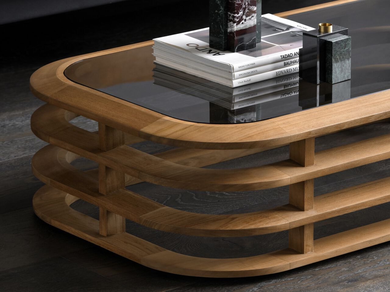 Низкий журнальный столик из массива дерева Air Division Liner ARCH-00072410 - Вид №9