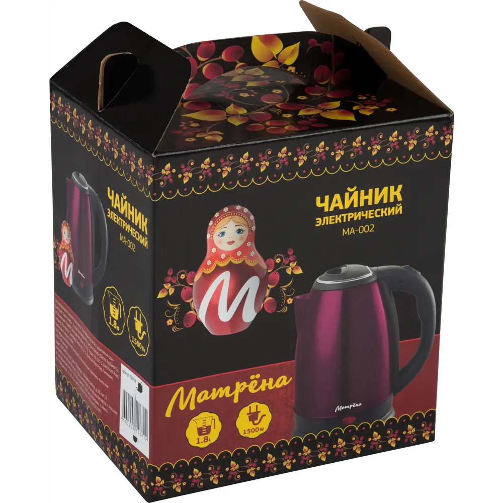 Электрический чайник Матрена MA-002 1.8 л сталь цвет бордовый 89336280 STLM-2038681 Santreyd  - Вид №2