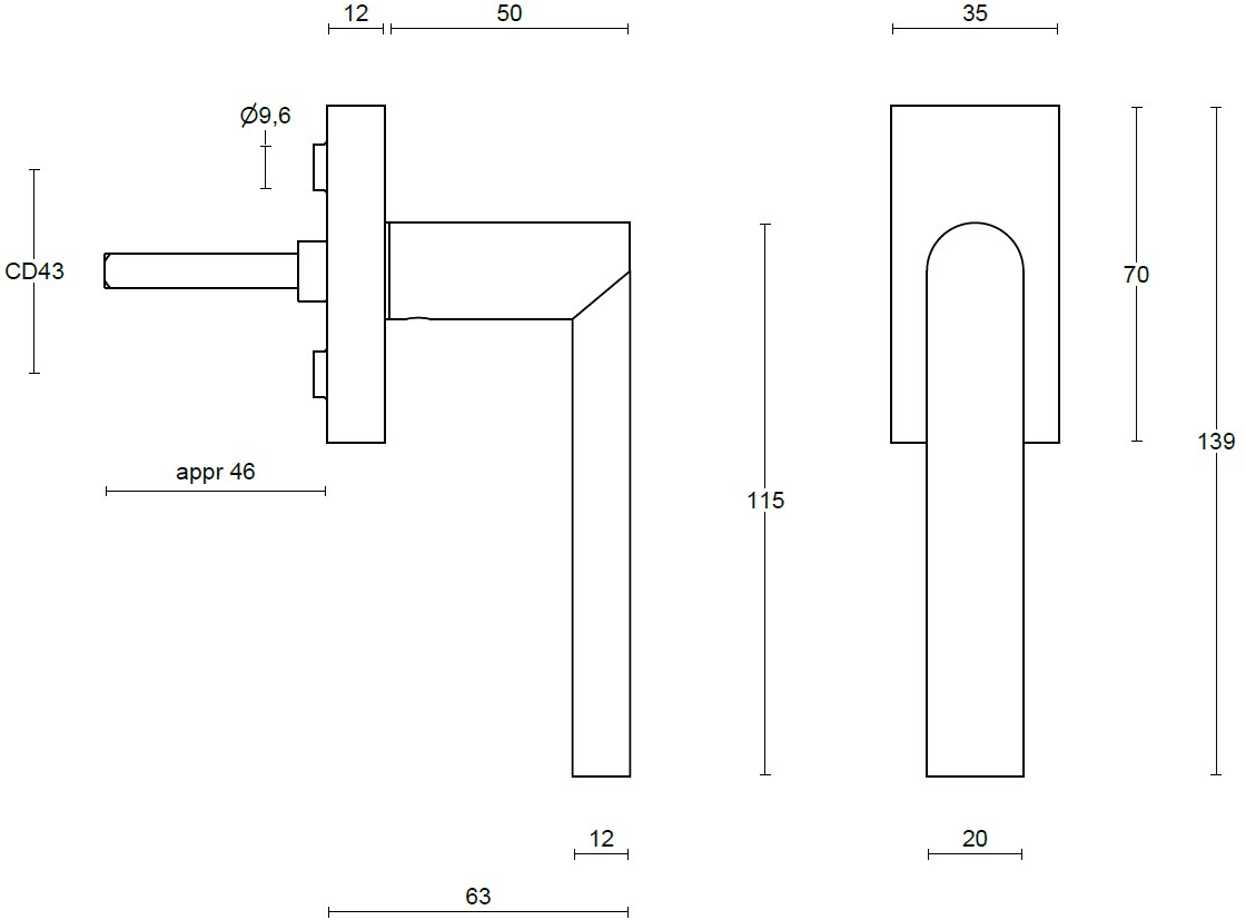 Formani Наклонно-поворотная оконная ручка dk из матового черного ПВХ Arc sun-id-1498860 - Вид №1