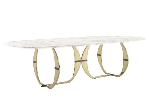 Овальный мраморный обеденный стол