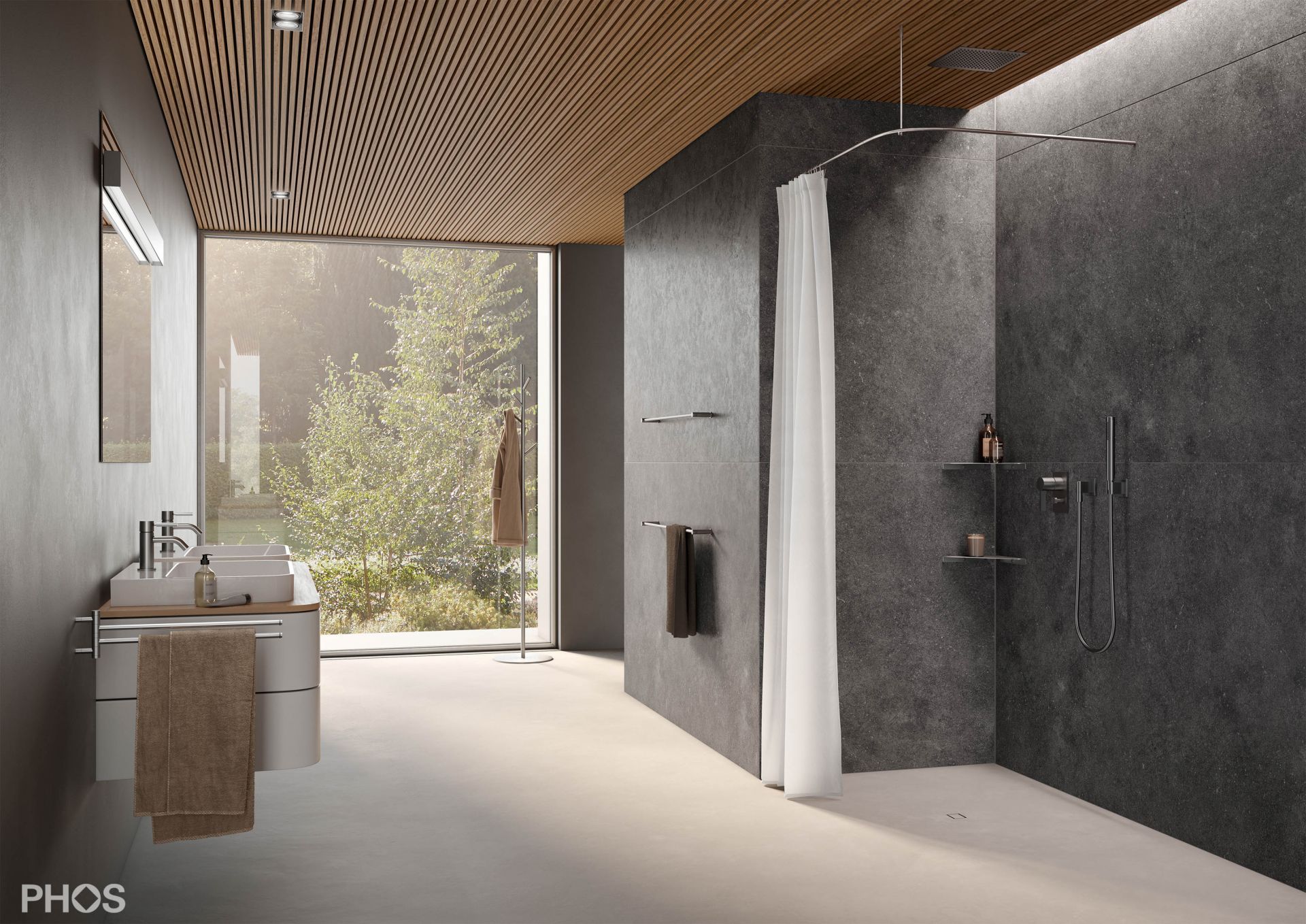 DSB300-750 Квадрант штанги для душевой занавески с радиусом дуги 30 см, 75 x 75 см PHOS  - Вид №4