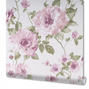 82938332 Обои бумажные 0.53 м 4619 бело-розовые Шиповник