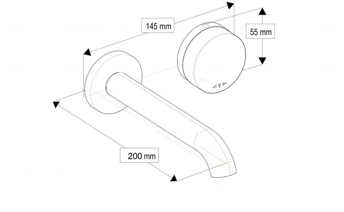 rvb Смеситель для умывальника настенный на 2 отверстия Tune 4596.--.52 - Вид №1