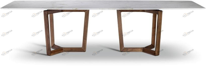 Poltrona Frau Прямоугольный стол из дерева и мрамора La collezione - tavoli e sedie sun-id-1362134