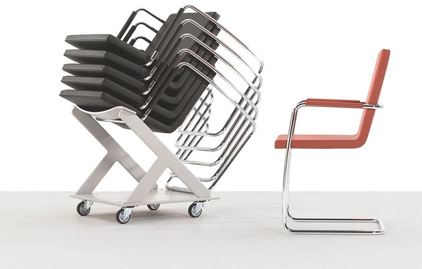 Spiegels Штабелируемое кожаное кресло на консолях с подлокотниками .roan sun-id-1514317 - Вид №2