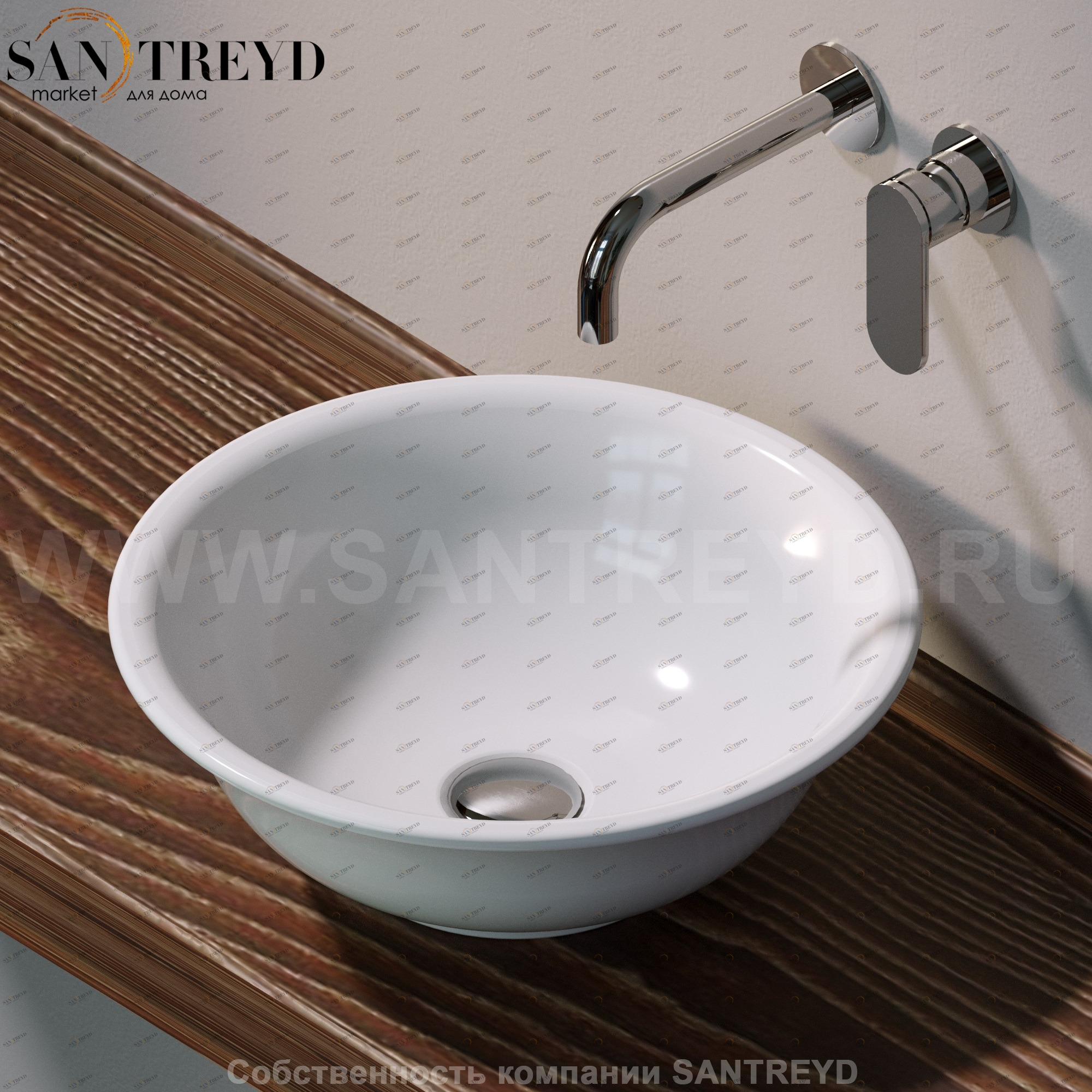 BL42L9016 Накладная раковина на столешницу  круглая Ceramica Flaminia Boll