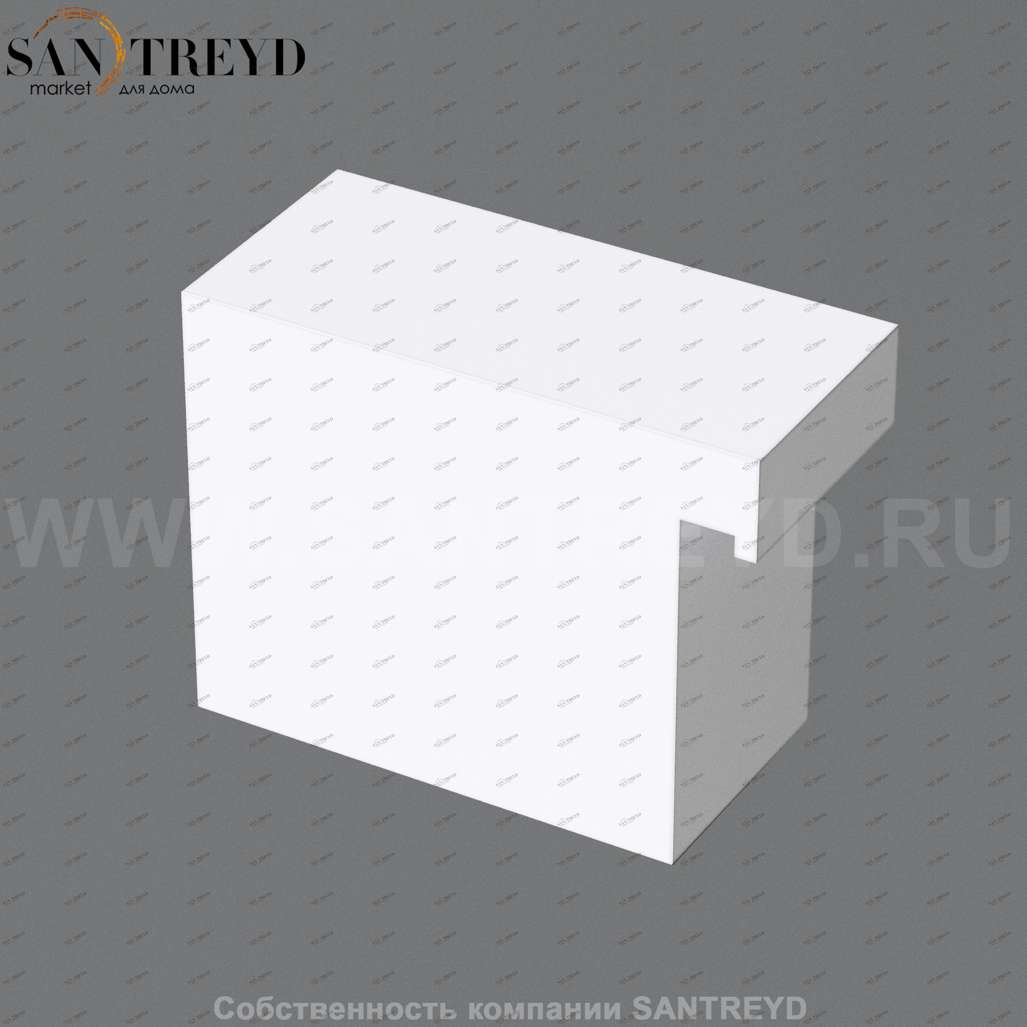 Effegibi ACCESSORI Модульная скамейка для облицовки, прямоугольная секция левая боковая заглушка белая. Возможна установка LED подстветки SV31000056