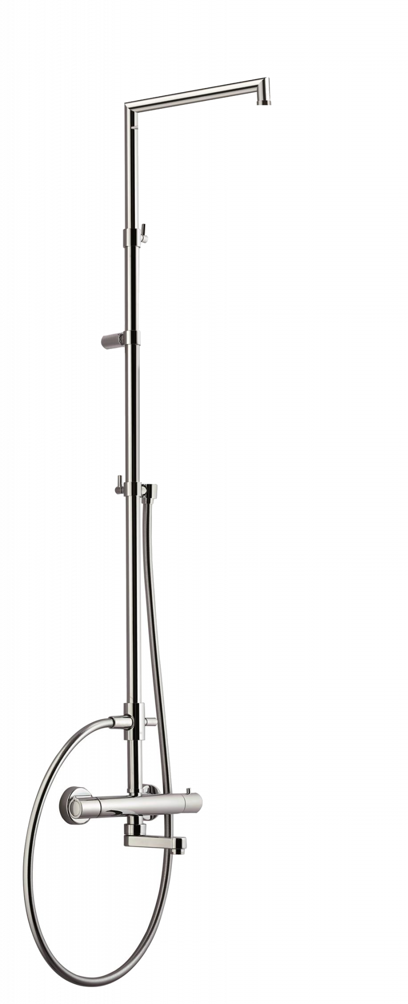 01-0970Q-CR CARIMALI Rigoletto Square телескопическая с одинарной душевой стойкой с изливом 