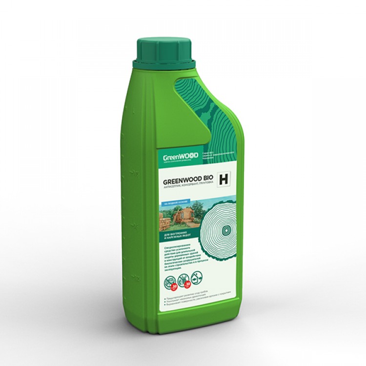GWB-HS/01 GreenLAB GREENWOOD BIO H Готовый раствор, 1 л, антисептик, консервант, грунтовка 