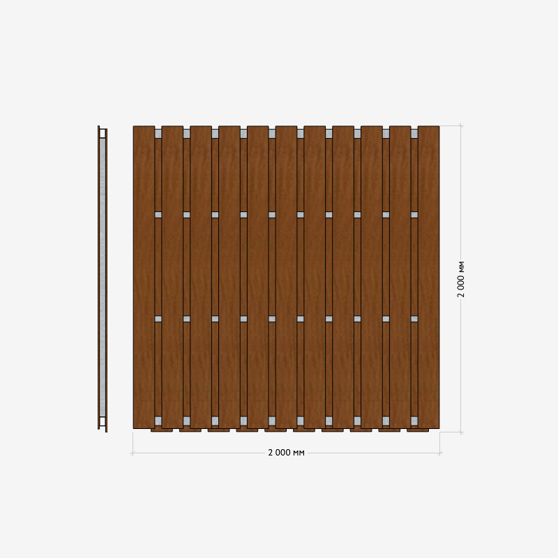 Заборная секция «Шахматка» 2×2м RUSDECKING sun-id-1025043 - Вид №1