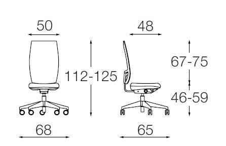 Сетчатый регулируемый по высоте офисный стул с подголовником Diemme Lead ARCH-00005965 - Вид №3