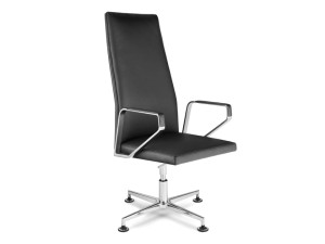 Офисное кресло с высокой спинкой с 4 спицами