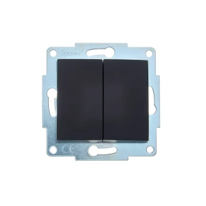 Выключатель встраиваемый Lezard Asti 2 клавиши цвет черный бархат