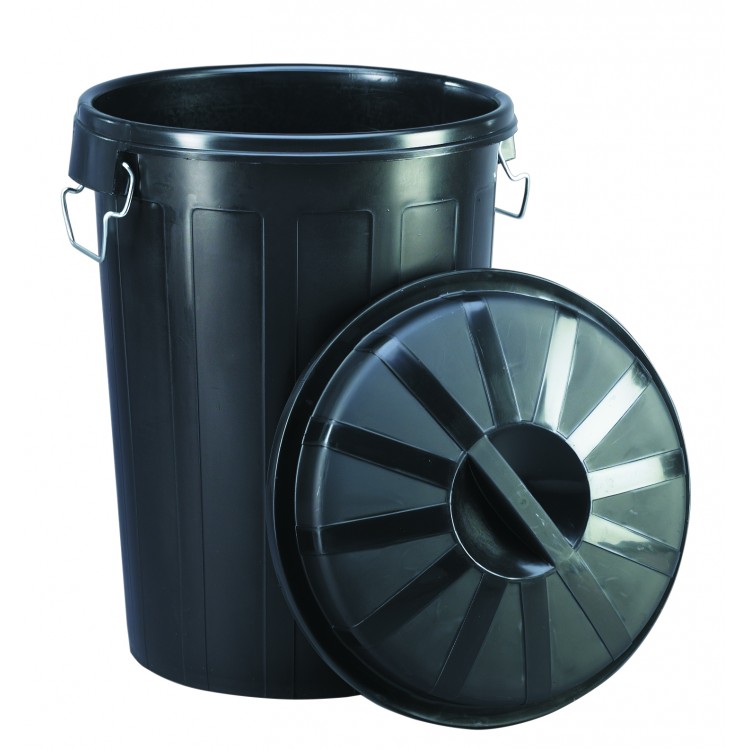 231873 DENOX Бак пластиковый черный с ручками с крышкой с зажимом 95 л. Черный 