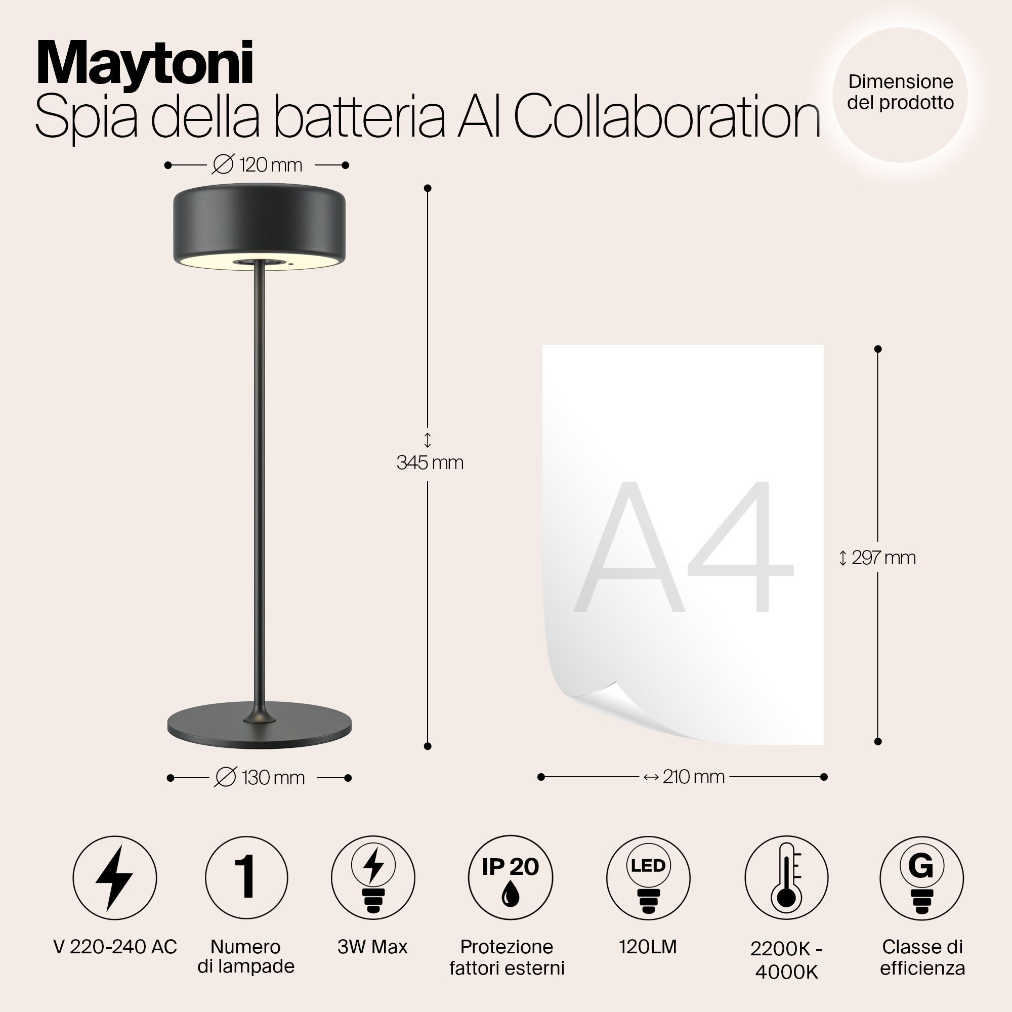 Алюминиевая светодиодная настольная лампа Maytoni Al Collaboration ARCH-00010288 - Вид №2