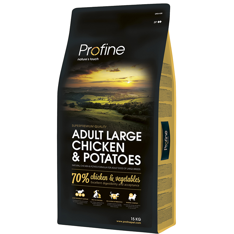 ПР0018431 Корм для собак для крупных пород курица, картофель сух. 15кг PROFINE 
