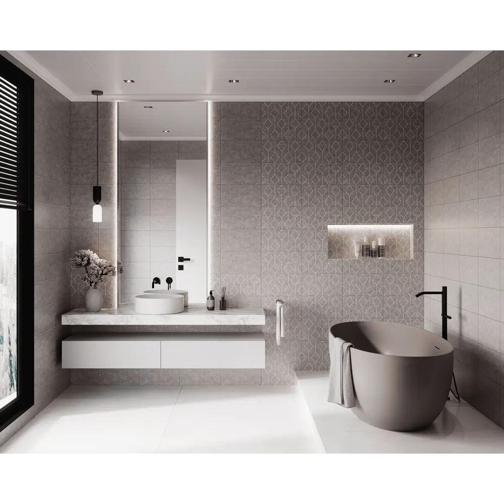 VENTA Панель ПВХ Альфа серый - стильная отделка для влажных помещений 89414149 STLM-1566667 - Вид №2