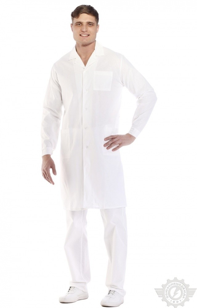 61725 Халат мужской белый  Медицинская одежда  размер 52-54/182-188 Спецодежда  - Вид №4