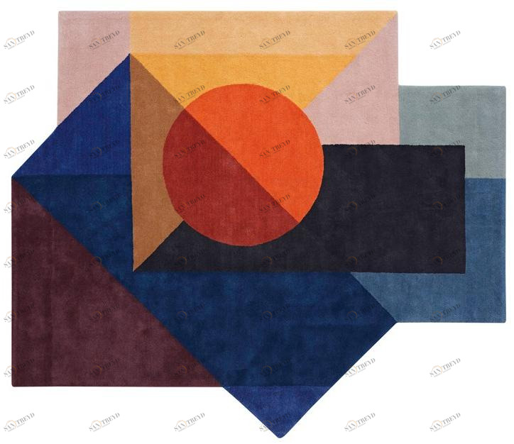 GAN Шерстяной коврик с геометрическими мотивами Hand knotted sun-id-1490957