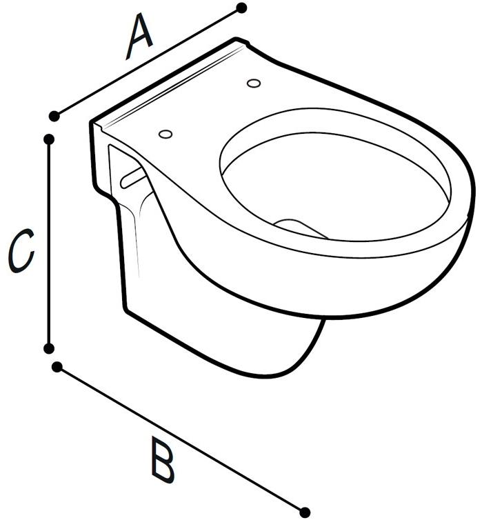 B40cac04 Подвесной унитаз настенный Белый Ponte Giulio Casual Италия - Вид №1