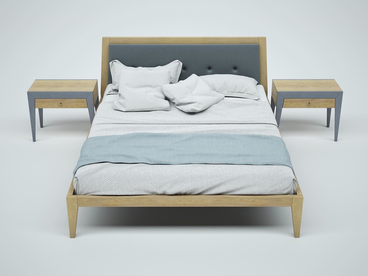 Кровать полутораспальная 140x200 светло-коричневая Fly new BRAGIN DESIGN ДИЗАЙНЕРСКИЕ 256408 Бежевый  - Вид №1