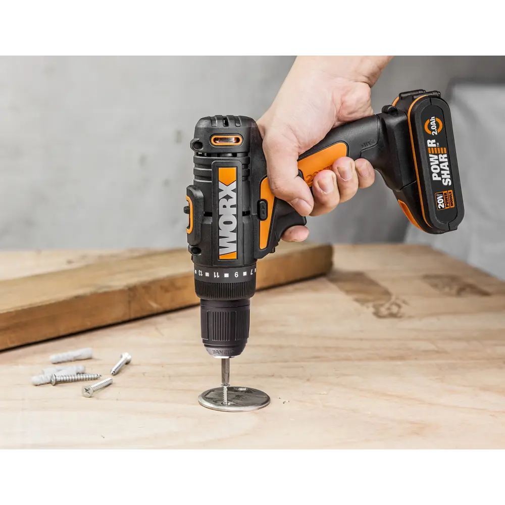 Дрель-шуруповерт аккумуляторная Worx WX101.1, 20 В Li-ion 2x2Ач 82634260 STLM-2209265  - Вид №10