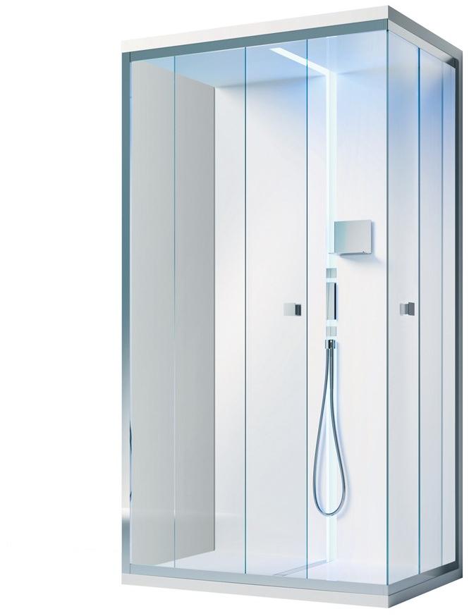 Gruppo Treesse Прямоугольная душевая кабина из стекла с поддоном Sistema doccia sun-id-1354076 - Вид №1