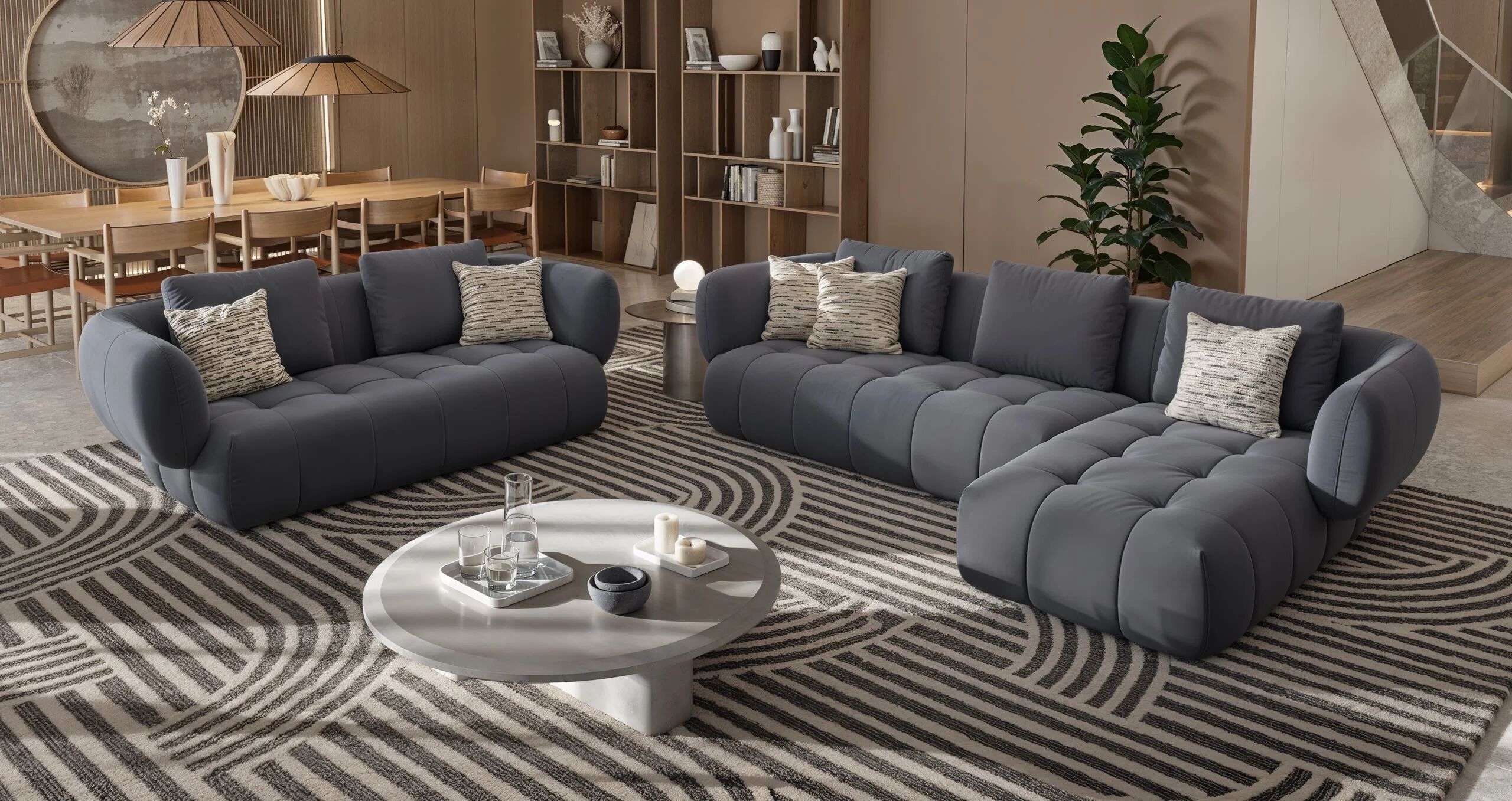 2-местный тканевый линейный диван Sofanella море ARCH-00053853 - Вид №6