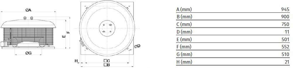 Vortice Центробежный потолочный вентилятор с радиальным выпуском Torrette rf-eu 15135 - Вид №2