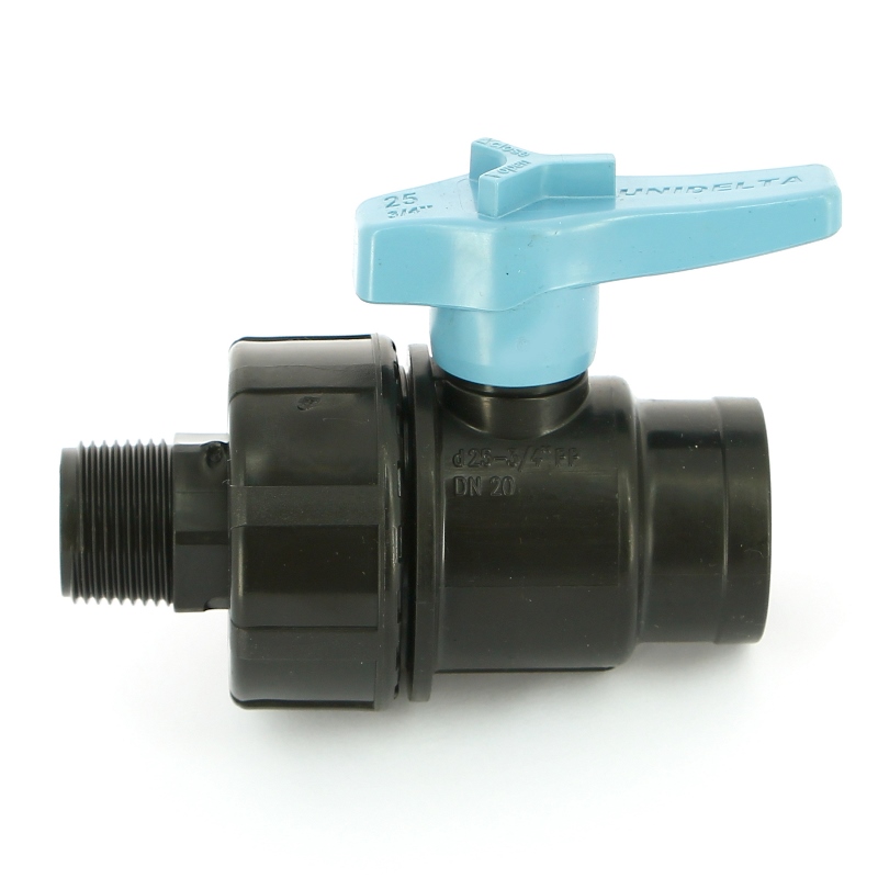 Кран обжим-Н Unidelta 25 х 3/4" для труб ПНД полипропилен PP-B 1072025003001