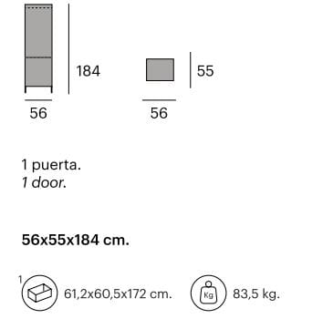 Шкаф из тикового дерева с одной дверью Pilma Fusion ARCH-00000139 - Вид №2