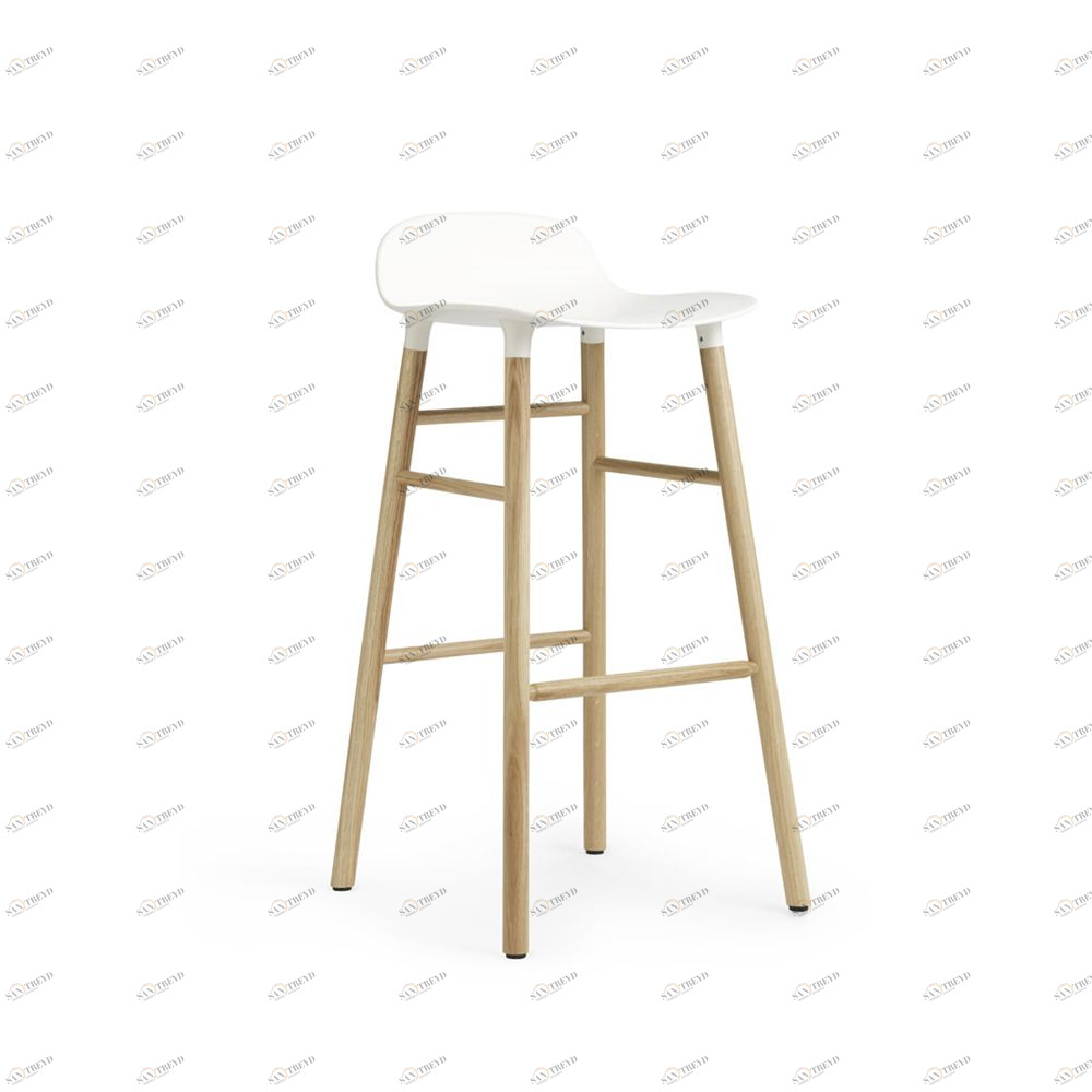 Барный стул Form с ножками из дуба 75 см, белый Normann Copenhagen 602798