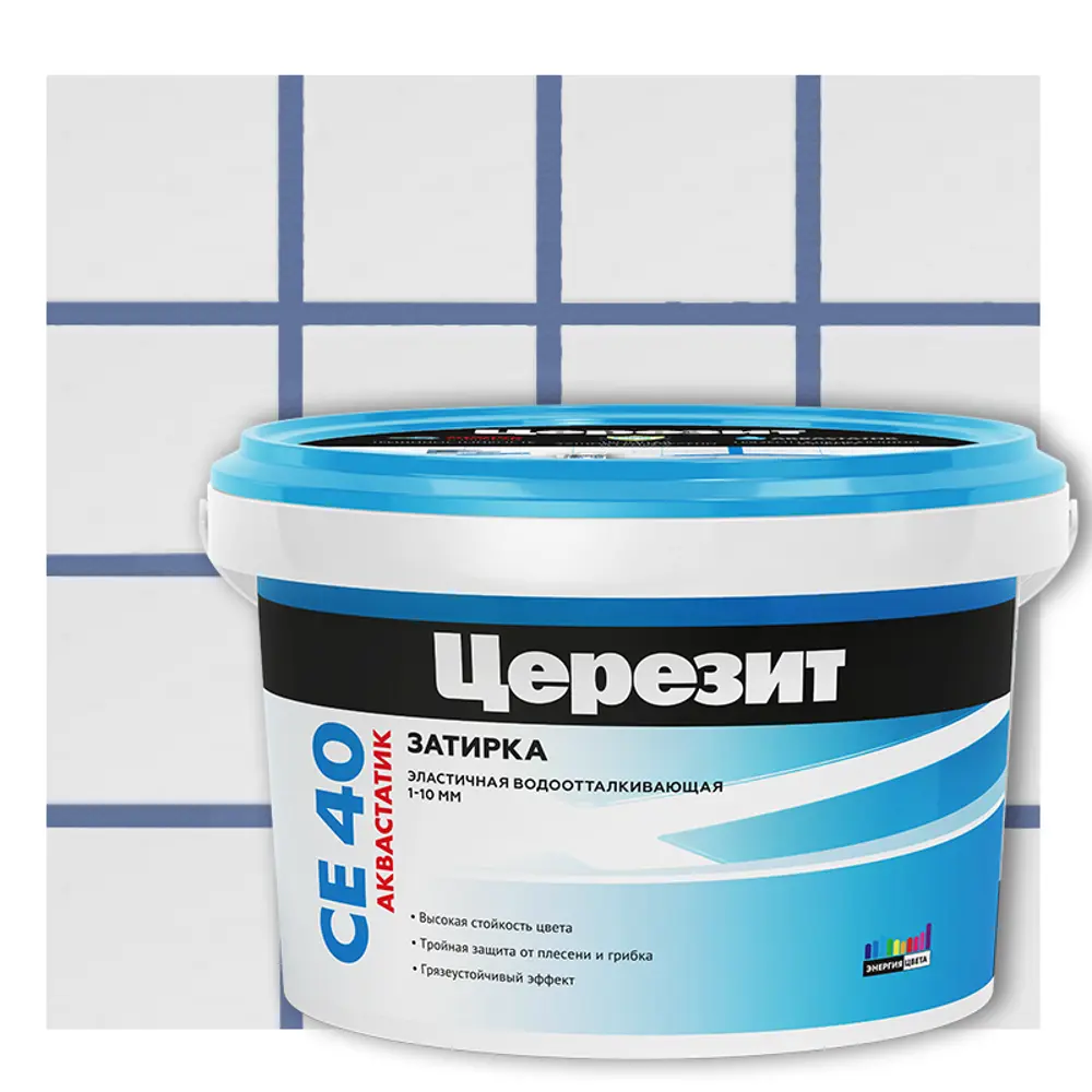 ЦЕРЕЗИТ СЕ 40 - Водостойкая затирка для плитки синего цвета 2 кг 12778944 STLM-0948002