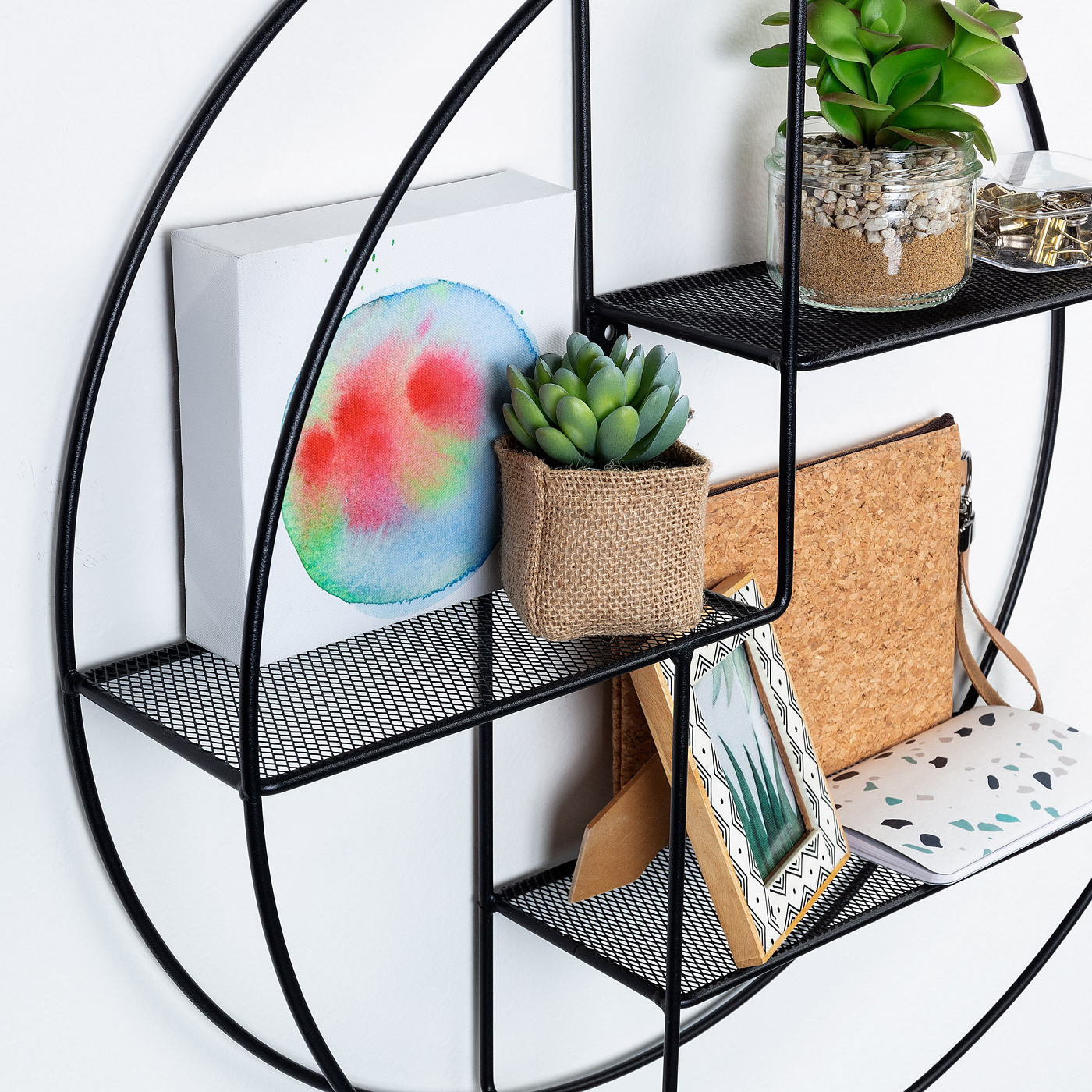 069051 Полка Across Ø60 металл черный La Forma Ashlee  - Вид №2