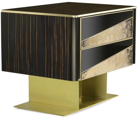 MARIONI Тумбочка прикроватная лакированная прямоугольная с ящиками Vincent 02728p - Вид №3