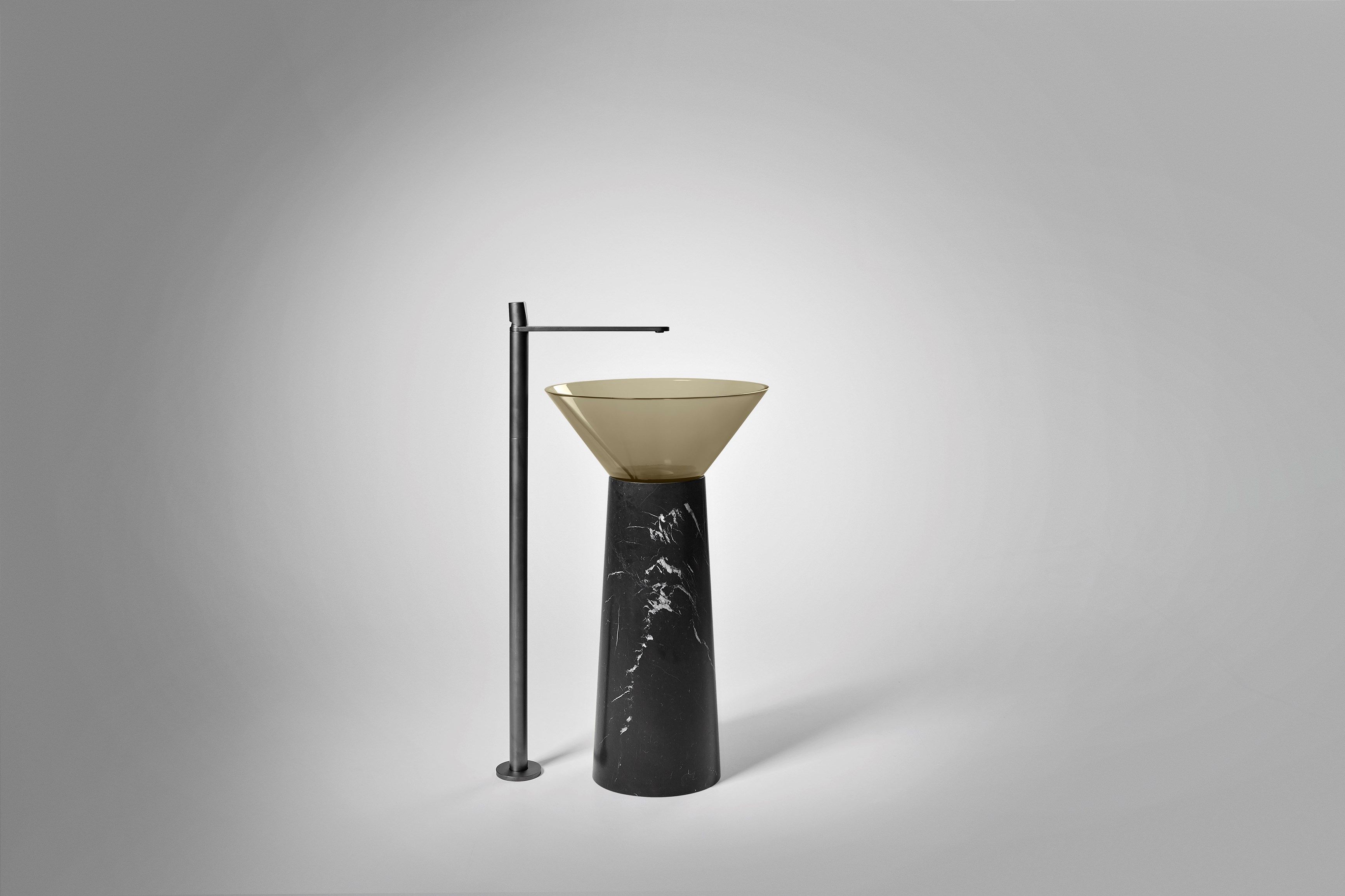 Круглый отдельно стоящий умывальник из черного мрамора Marquina Antoniolupi ALBUME11 + ALBUME21 ARCH-00148772 - Вид №23