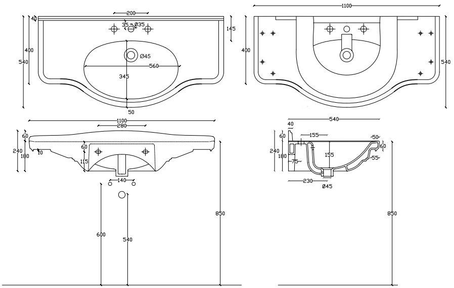 Подвесная раковина настенная овальная Galassia ETHOS белая sun-id-1353305 - Вид №5